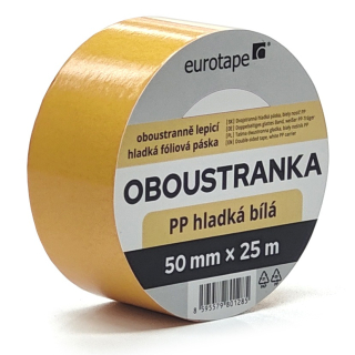 Oboustranná lepící páska PP hladká Eurotape 50mm x 25m